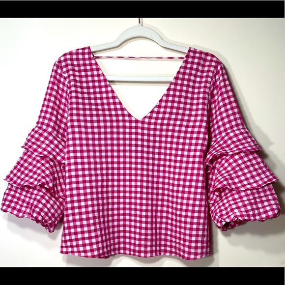 Zara cotton pink and white blouse - Picture 3 of 5